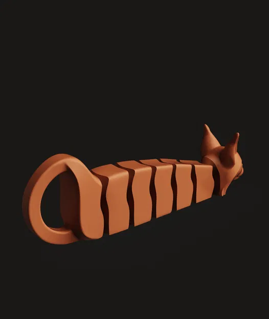 Móc Khóa Mèo Khớp Nối | Kitty Fidget Dẻo | Print-in-Place Cat Charm - Image 6