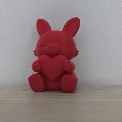 Tượng Thỏ Dễ Thương Cầm Trái Tim
