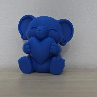 Tượng Voi Dễ Thương Valentine Cầm Trái Tim