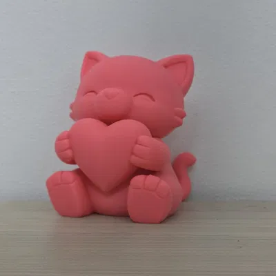 Tượng Mèo Kitty Dễ Thương Valentine Cầm Trái Tim