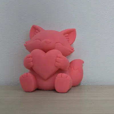 Tượng Cáo Valentine Dễ Thương Ôm Trái Tim