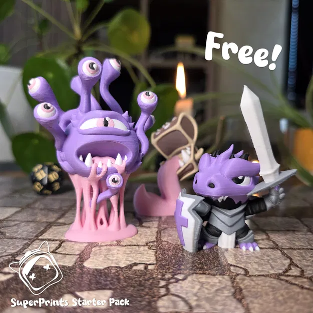 SuperPrints Starter Pack - Mini RPG FDM multicolor dễ in (Không cần supports) - Image 1