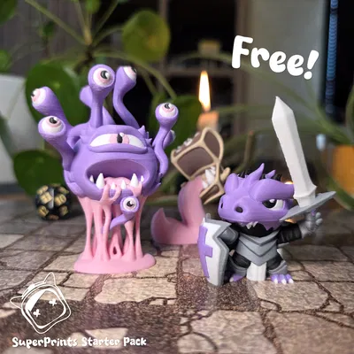 SuperPrints Starter Pack - Mini RPG FDM multicolor dễ in (Không cần supports)