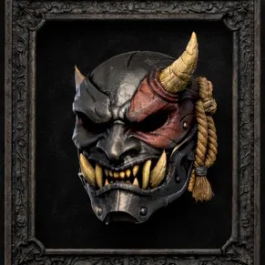 Mask Series Vol.1 – Oni Half-Mask (Mặt nạ treo tường trưng bày)