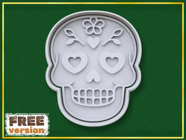 Khuôn cắt bánh Mexican Skull with Heart (Cookie Cutter) - Image 1