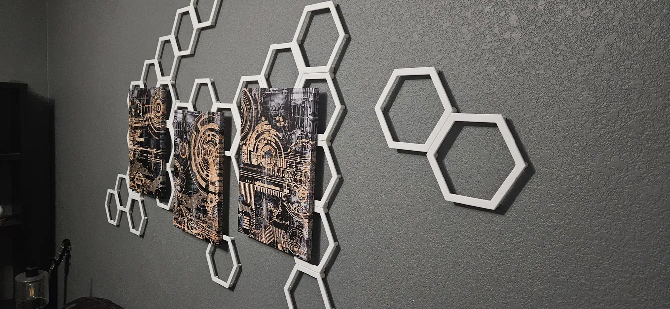 Trellis & Wall Art Lục Giác Modular (Phóng To) kèm Wall Mounts giấu vít - Image 1