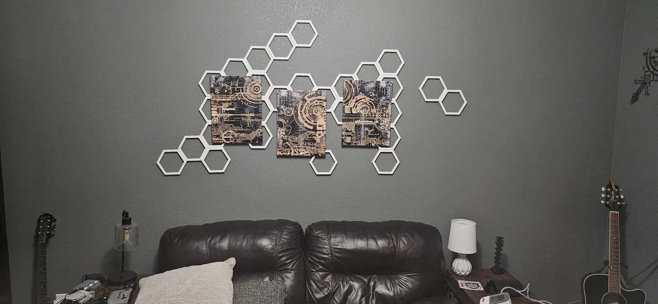 Trellis & Wall Art Lục Giác Modular (Phóng To) kèm Wall Mounts giấu vít - Image 2