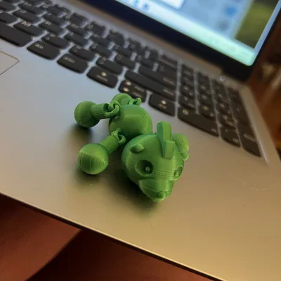 Gấu Mohawk Floppy Có Khớp (Articulated) - In Một Lần (Print-in-Place)