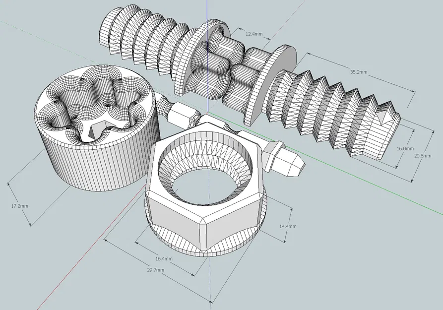 Xrot Bolt, Nut & Bit 21x36mm - Image 1