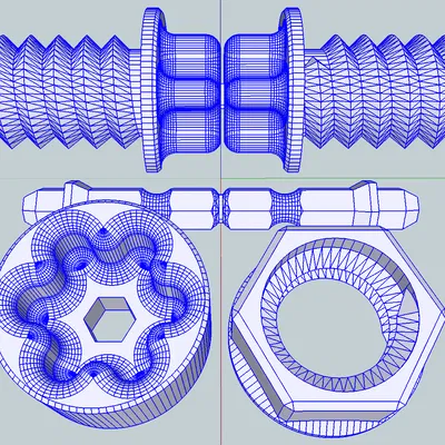 Xrot Bolt, Nut & Bit 21x36mm