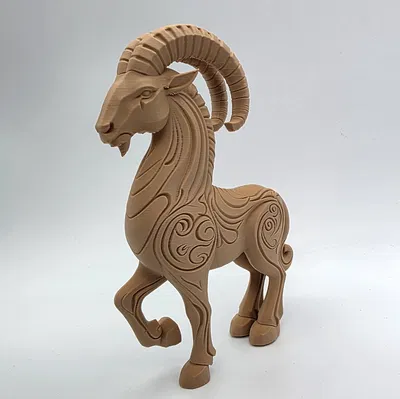 Tượng Ma Kết chạm khắc gỗ