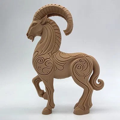 Tượng Ma Kết chạm khắc gỗ