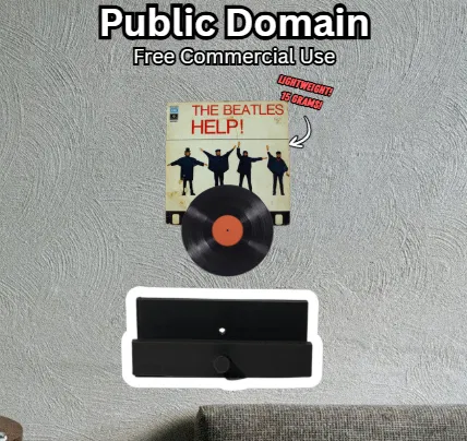 Giá Treo Tường Đĩa Vinyl & Bìa Album In 3D (Trưng Bày Kép) - Image 1