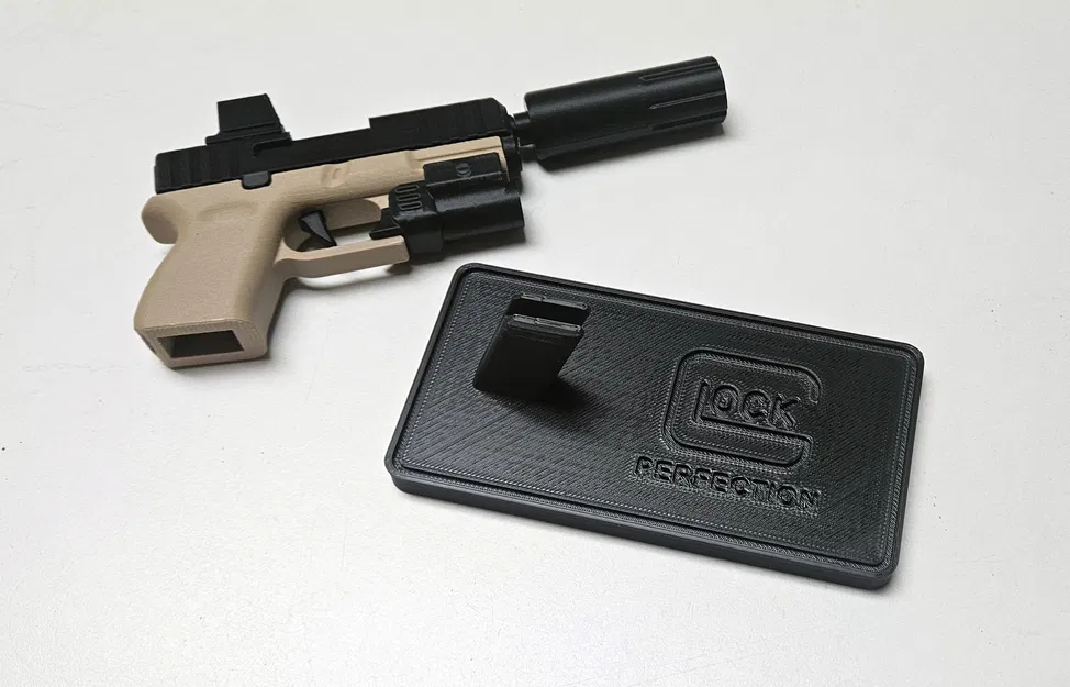 Chân đế để bàn cho Glock Fidget Keychain – Đồ chơi mini trượt nòng in 3D - Image 3