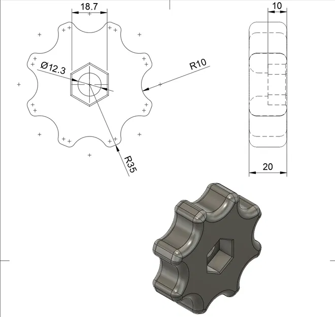Núm vặn tay M12 (M12 Hand Knob) - Image 1