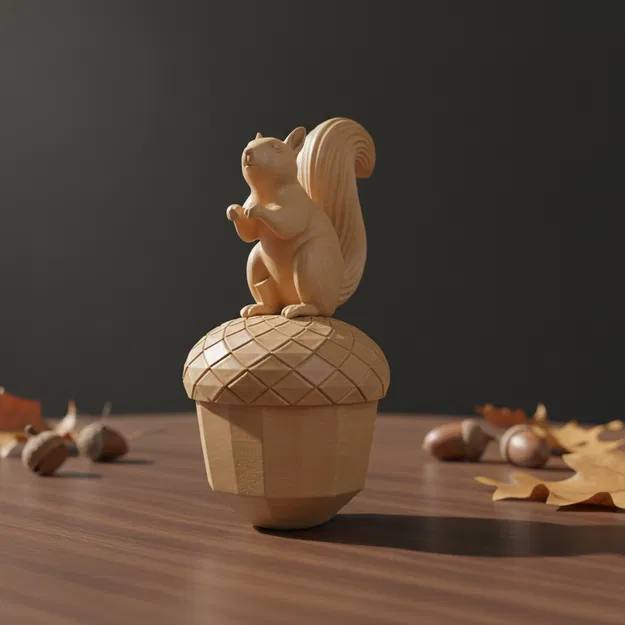 Sóc ngồi trên quả sồi – Figure decor dễ thương - Image 2