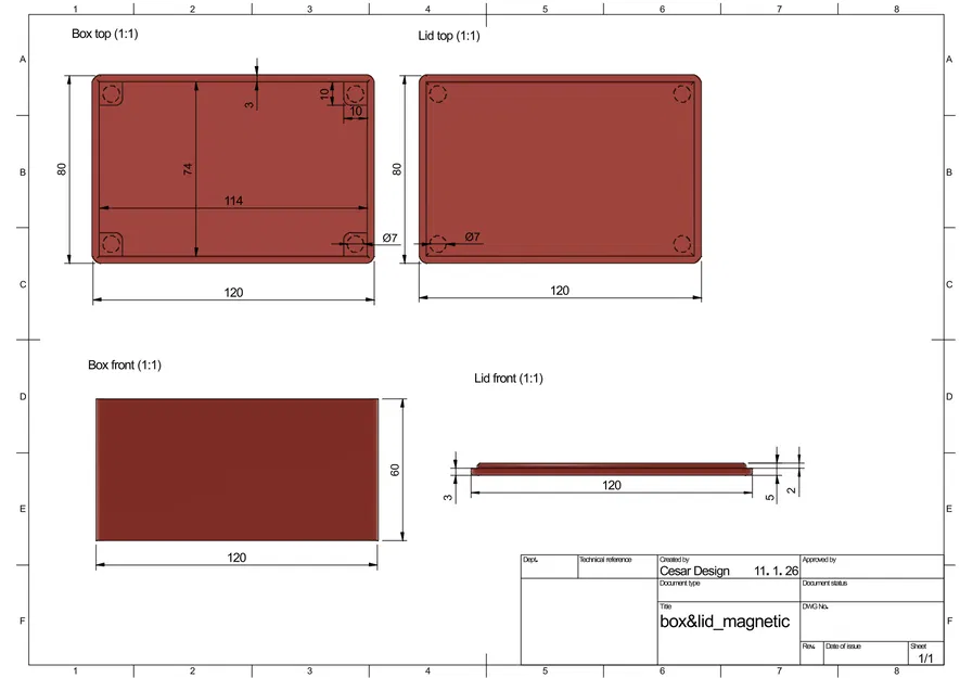 Hộp nắp nam châm 120×80 mm (nam châm giấu bên trong) - Image 5