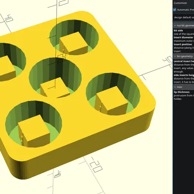 Khay Gridfinity đựng nut bits (tối đa 5 bits)