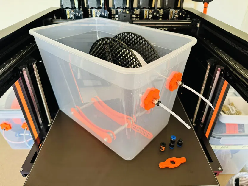 Hộp sấy filament IKEA365+ có giá đỡ 2 cuộn và cổng ống PTFE (PC4-M6) - Image 1