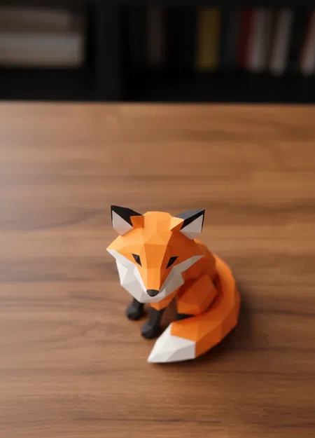 Tượng Cáo Hình Học (Low Poly) - Image 2