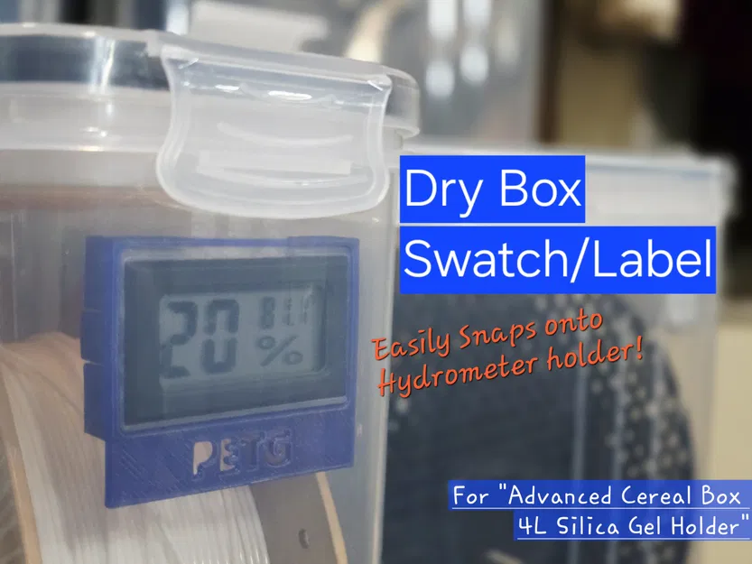 Nhãn Swatch Dry-Box (cho “Advanced Cereal Box Silica Gel Holder”) - Image 1