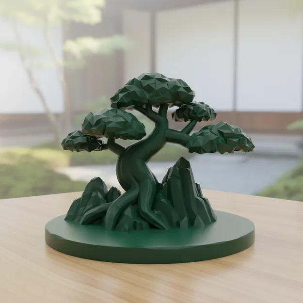 Cây Bonsai Low Poly - Image 1