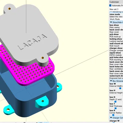 LACAJA, Hộp/Enclosure IoT tuỳ biến hoàn toàn (OpenSCAD + BOSL2)