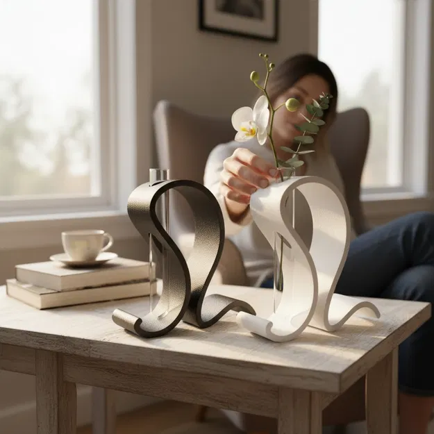 Bộ bình cắm hoa ống nghiệm đẹp (test tube vase set) kèm cylinder in được - Image 4