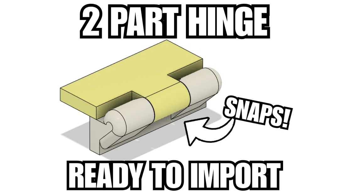 Bản lề module snap-fit cho in 3D (STEP + STL demo) - Image 1