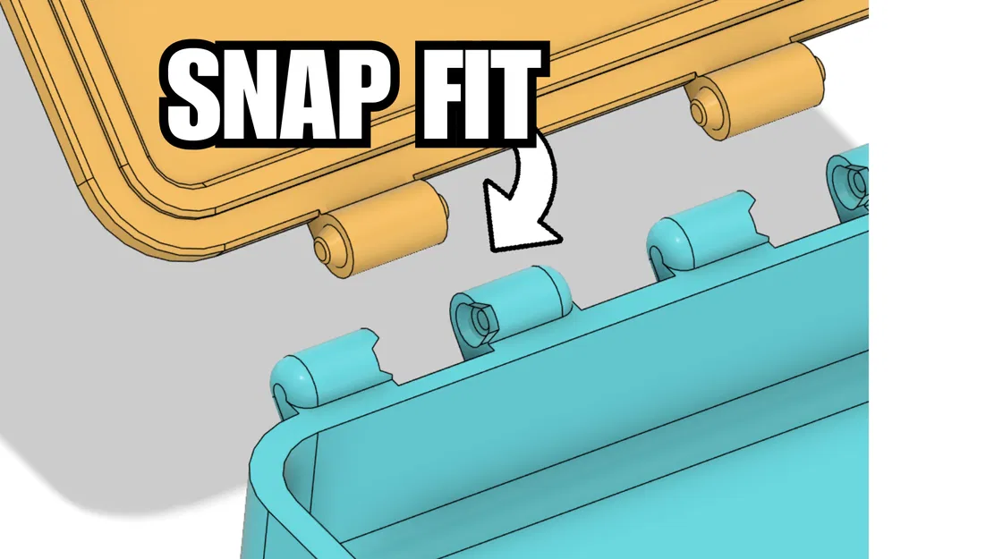 Bản lề module snap-fit cho in 3D (STEP + STL demo) - Image 2