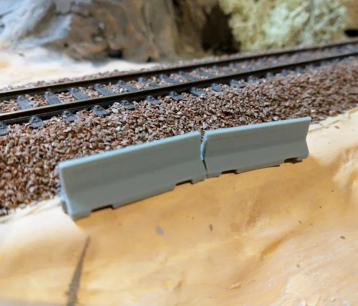 Dải phân cách bê tông Jersey tỉ lệ H0 – Modular cho đường & công trường (Model Railway) - Image 1