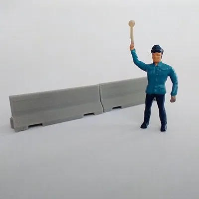 Dải phân cách bê tông Jersey tỉ lệ H0 – Modular cho đường & công trường (Model Railway)