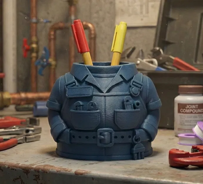 Ống Đựng Bút Đồng Phục Thợ Sửa Ống Nước – Desk Organizer Phong Cách Workwear - Image 7