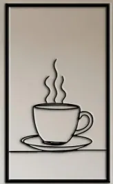 Bộ Tranh Treo Tường Bếp Tối Giản | Cà Phê, Rượu Vang, Dao Nĩa | Line Art | No Supports - Image 3