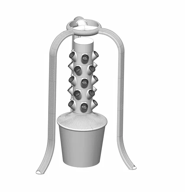 Tháp khí canh / thủy canh kèm đèn trồng (grow light) - Image 1