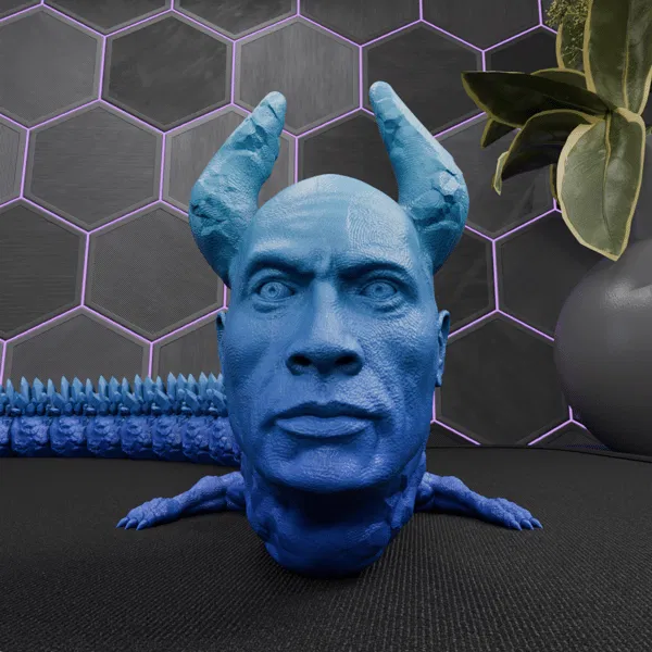 Rồng Đá Bị Nguyền (Cursed Rock Dragon) – Rồng articulated đầu The Rock - Image 1