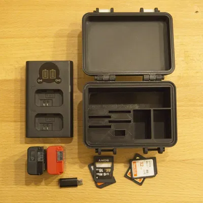 Hộp Rugged cho pin Sony NP-FW50, thẻ SD và sạc BAXXTAR