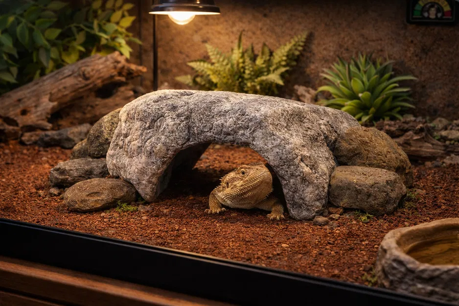 Vòm Đá Ẩn Nấp Cho Bò Sát & Cầu Tắm Nắng (Rock Arch Reptile Hide & Basking Bridge) - Image 1