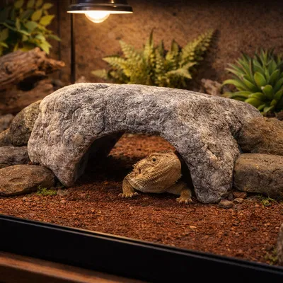 Vòm Đá Ẩn Nấp Cho Bò Sát & Cầu Tắm Nắng (Rock Arch Reptile Hide & Basking Bridge)