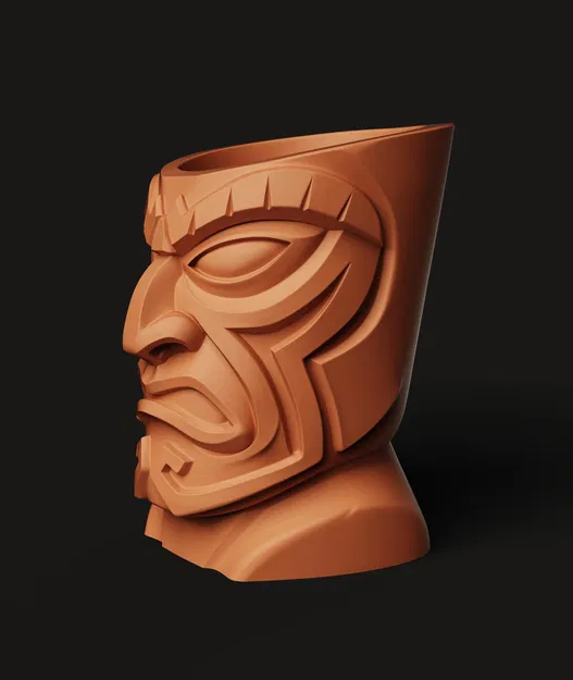 Chậu Cây Tiki Polynesia | Chậu Hoa Totem Tộc | Trang Trí Vườn Độc Lạ In 3D - Image 3
