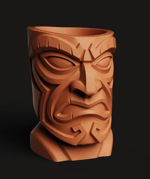 Chậu Cây Tiki Polynesia | Chậu Hoa Totem Tộc | Trang Trí Vườn Độc Lạ In 3D - Image 4
