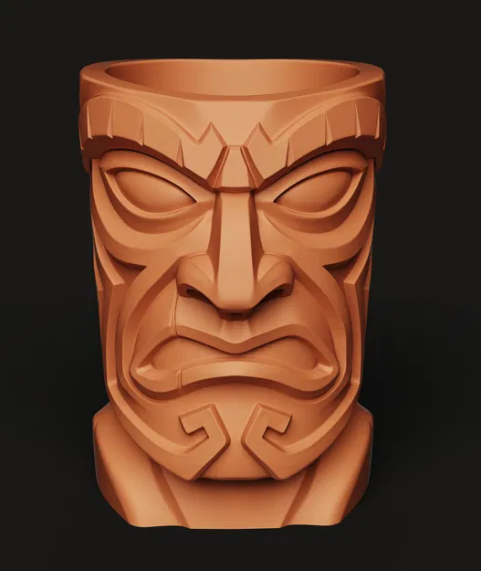 Chậu Cây Tiki Polynesia | Chậu Hoa Totem Tộc | Trang Trí Vườn Độc Lạ In 3D - Image 5