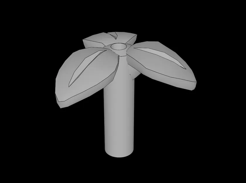 Thân cây LEGO Compatible (37695.dat) 3 lá có lỗ bar và pin - Image 1