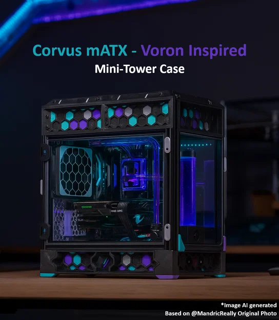 Corvus mATX (Micro-ATX) - Vỏ PC in 3D - Phong cách Voron - Image 1