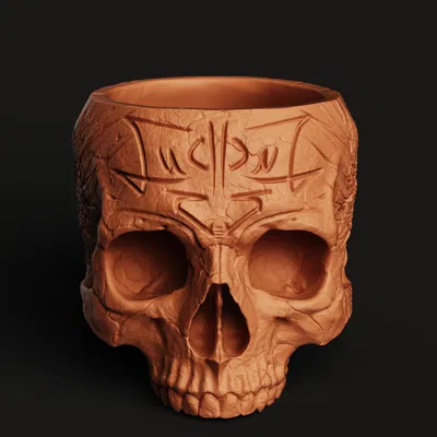 Chân Cắm Bút Đầu Lâu Cổ Điển | Hộp Đựng Đồ Văn Phòng Phong Cách Gothic | In 3D Đầu Lâu Giải Phẫu