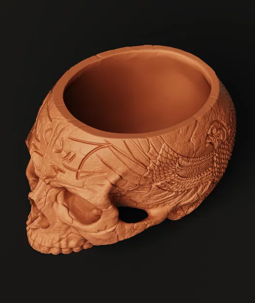 Chân Cắm Bút Đầu Lâu Cổ Điển | Hộp Đựng Đồ Văn Phòng Phong Cách Gothic | In 3D Đầu Lâu Giải Phẫu - Image 4