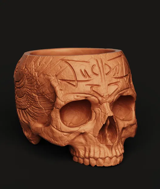 Chân Cắm Bút Đầu Lâu Cổ Điển | Hộp Đựng Đồ Văn Phòng Phong Cách Gothic | In 3D Đầu Lâu Giải Phẫu - Image 7