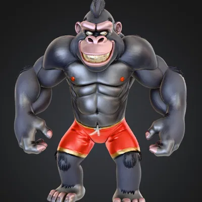 Gorila Aventurero Cartoon – Figura Original (Mô hình 3D Gorilla Cartoon)