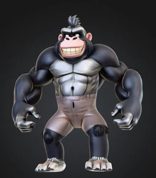 Gorila Aventurero Cartoon – Figura Original (Mô hình 3D Gorilla Cartoon) - Image 4