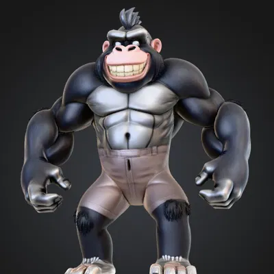 Gorila Aventurero Cartoon – Figura Original (Mô hình 3D Gorilla Cartoon)
